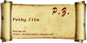 Petky Zita névjegykártya